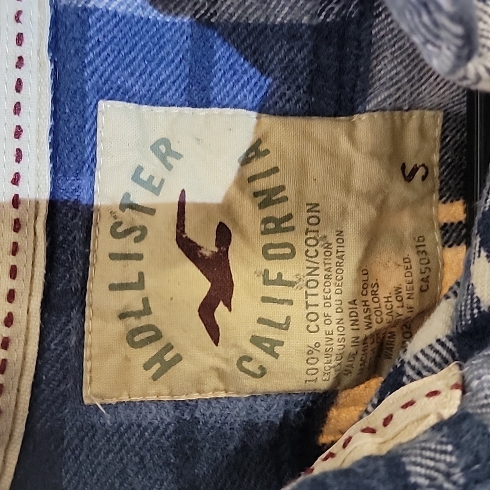 Mens Thick Hollister Flannel Shirt Size Small - Picture 2 of 4